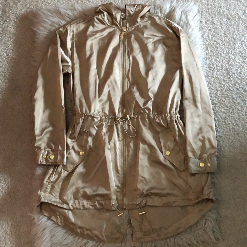 NWT Michael Kors khaki gold anorak light jacket